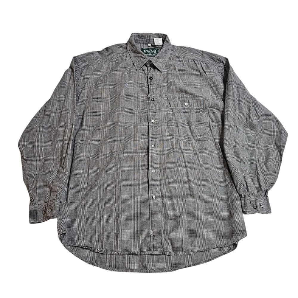 Tom Tailor Plaid Button Down Gray Large Shirt Long Sleeve‎ Mens Collared